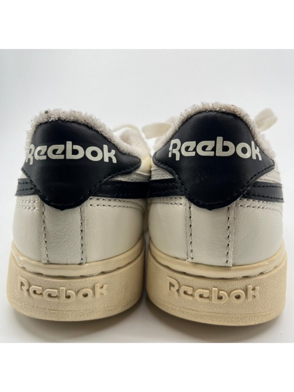 Reebok Club C Double Womens Size 5.5 Chalk Black Athletic Leather Shoes Sneakers - Picture 7 of 10